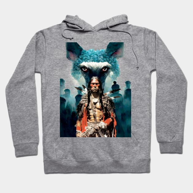 National Native American Heritage Month: "The Strength of the Wolf is the Pack, and the Strength of the Pack is the Wolf" Osage Nation Proverb on a light (Knocked Out) background Hoodie by Puff Sumo